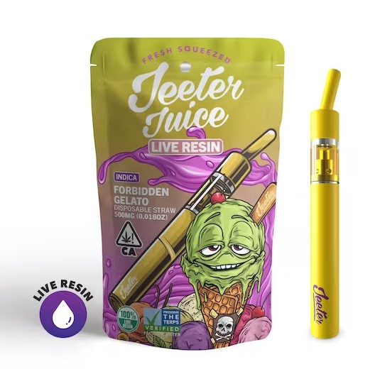 Jeeter Juice Live Resin. Forbidden Gelato is an indica strain made by crossing Gelato #33 and Forbidden Fruit. Forbidden Gelato has a sweet lemony Flavor