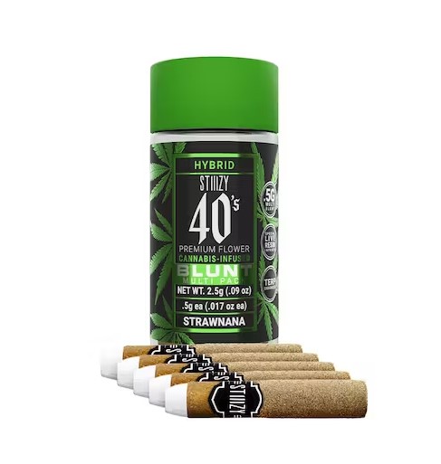Strawnana Strain. STIIIZY 40’s Mini Blunts Multipack is filled with premium grown STIIIZY cannabis and packed in individual glass vials to maintain